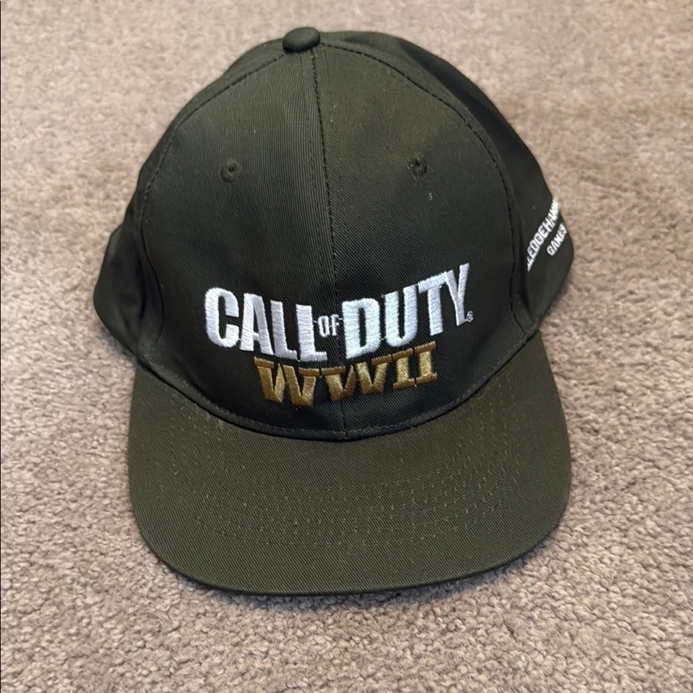 Call of Duty  WWII Green Snapback Hat with Adjustable Strap and Flat Brim